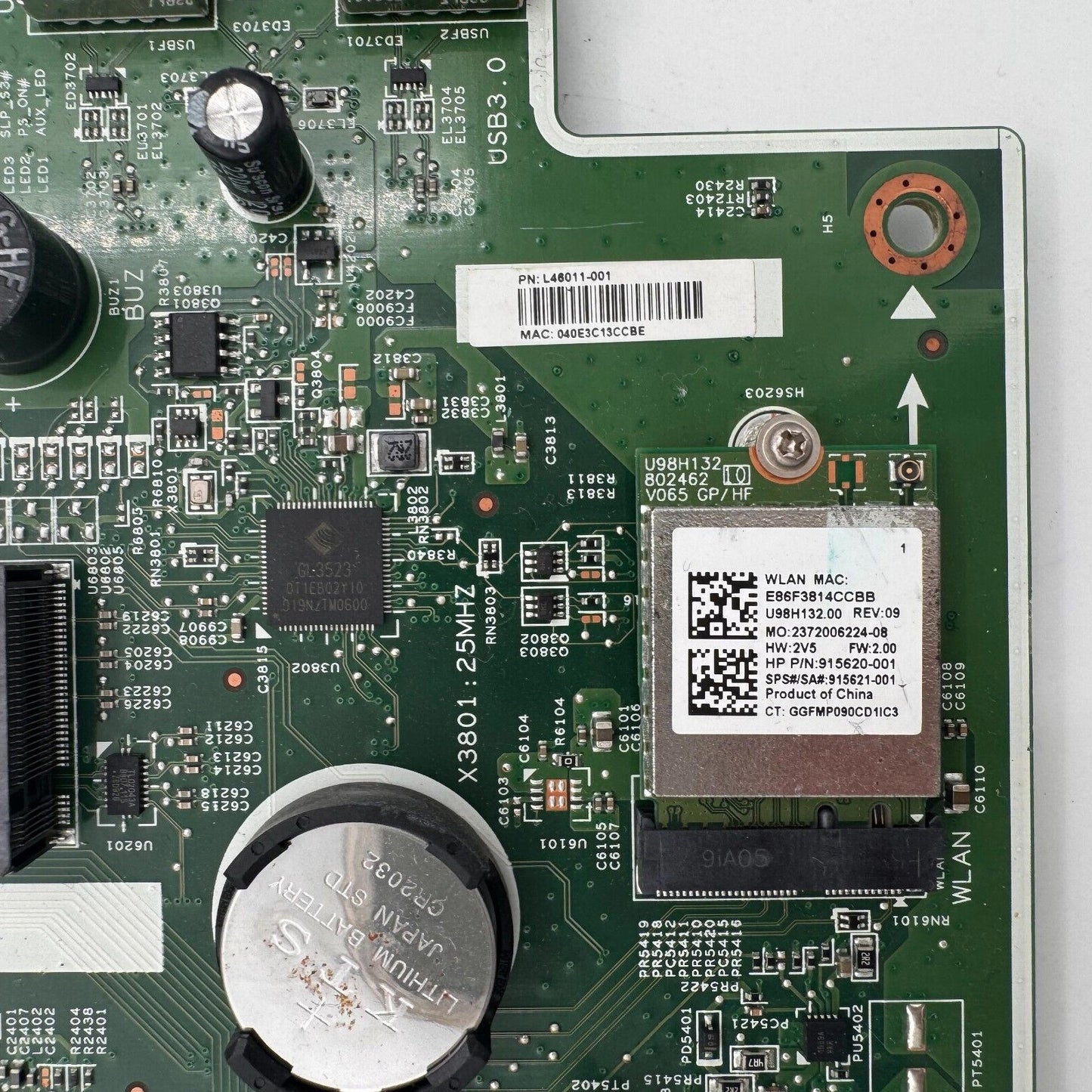 DEFECTIVE HP SLIM 290-A AMD A6 MOTHERBOARD l46011-001 *FOR PARTS OR REPAIR*