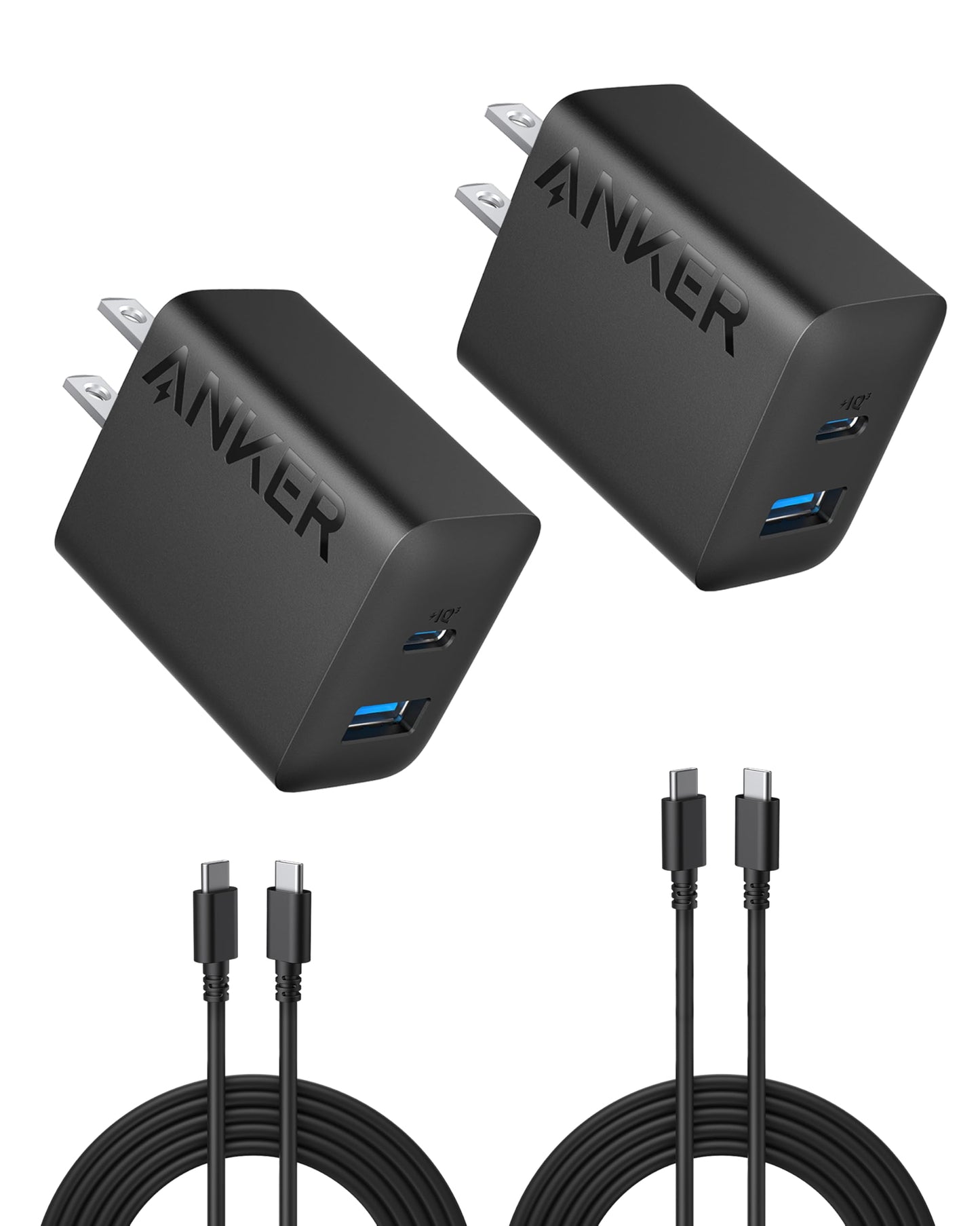 Anker 20W Dual-Port Charger (2 Pack) + USB-C Cable