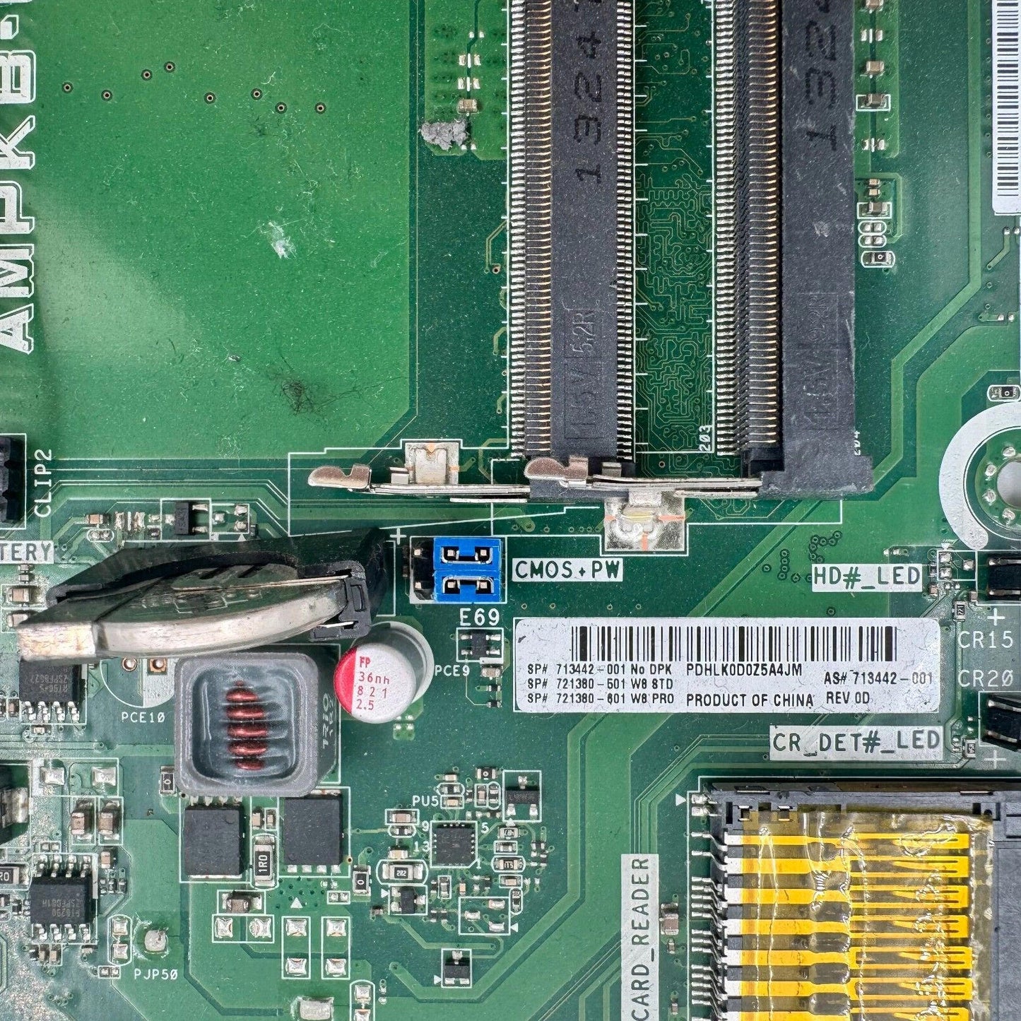 DEFECTIVE HP PAVILION 23B MOTHERBOARD 721380-601 *FOR PARTS OR REPAIR*