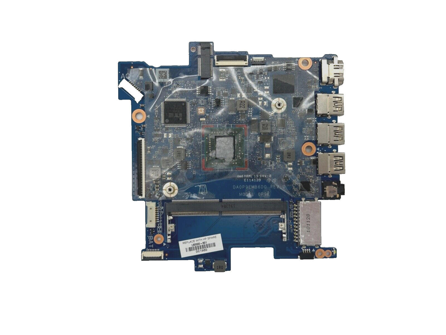 DEFECTIVE HP Stream 14-CB Intel Celeron Motherboard L16995-601 DA0P9EMB6D0