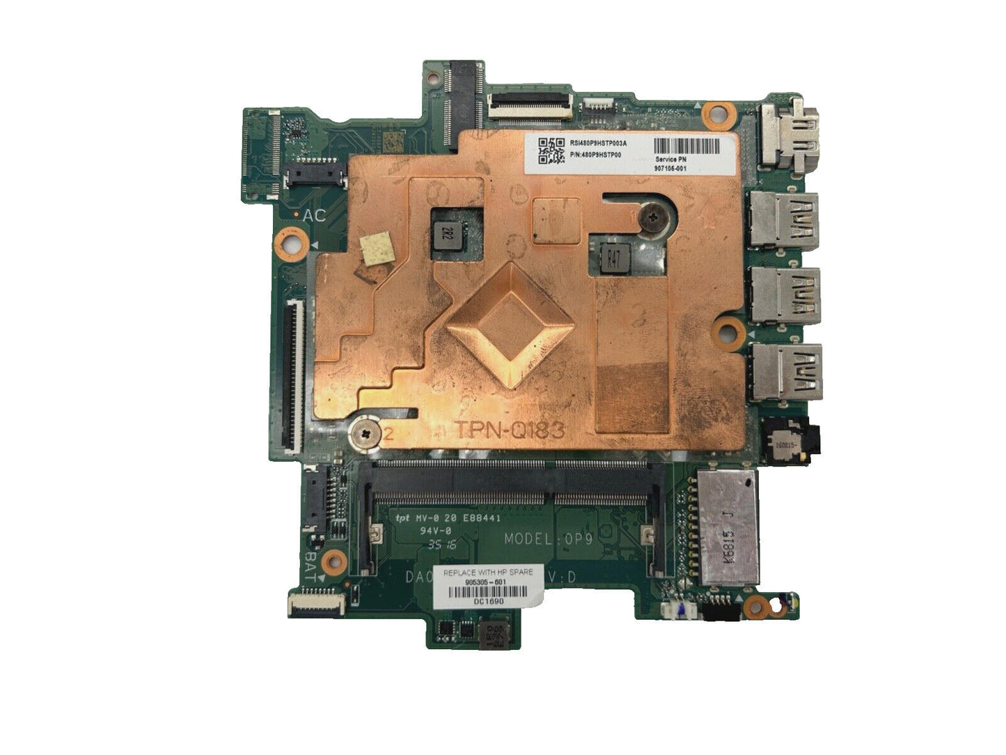 DEFECTIVE HP MOTHERBOARD INTEL N3060 STREAM 14-CB L45405-601 DA0P9MB16D0