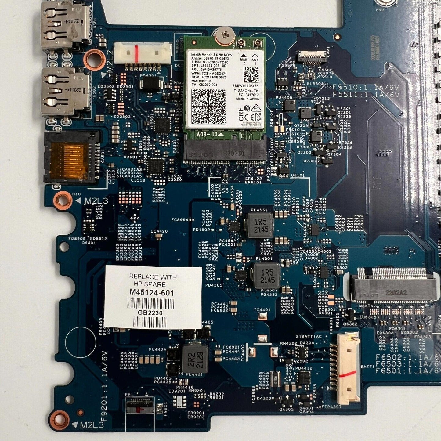 DEFECTIVE HP PAVILION X360 15-ER MOTHERBOARD M45124-601 & HEATSINK M45132-001